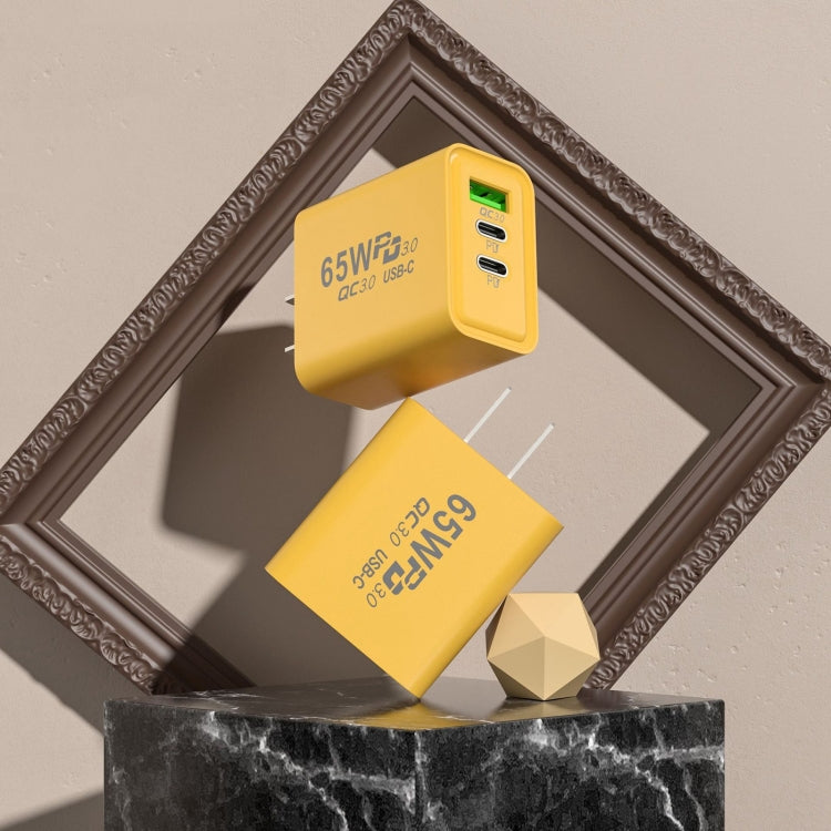 65W Gallium Nitride USB + Type-C Fast Charging Charger, EU Plug, US Plug