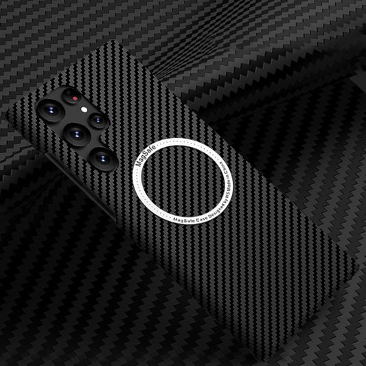 Carbon Fiber Texture MagSafe Magnetic Phone Case, For Samsung Galaxy S24 Ultra 5G, For Samsung Galaxy S24+ 5G, For Samsung Galaxy S24 5G