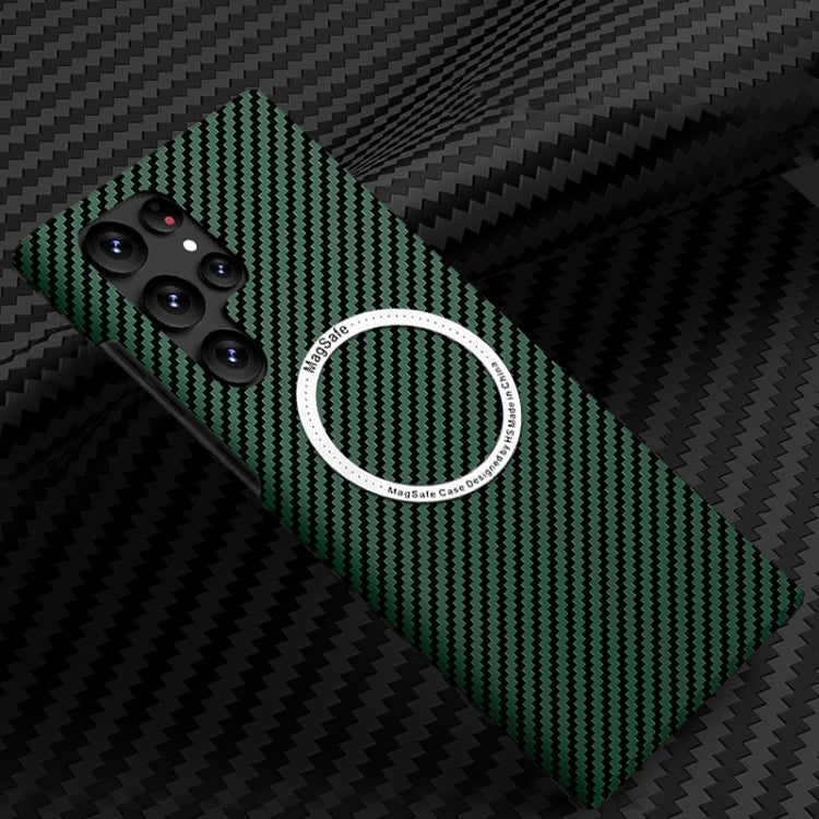 Carbon Fiber Texture MagSafe Magnetic Phone Case, For Samsung Galaxy S24 Ultra 5G, For Samsung Galaxy S24+ 5G, For Samsung Galaxy S24 5G