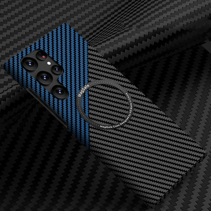 Carbon Fiber Texture MagSafe Magnetic Phone Case, For Samsung Galaxy S24 Ultra 5G, For Samsung Galaxy S24+ 5G, For Samsung Galaxy S24 5G