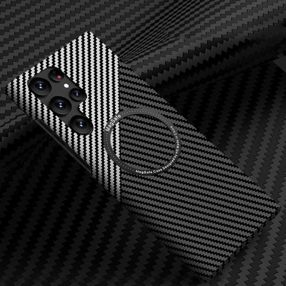 Carbon Fiber Texture MagSafe Magnetic Phone Case, For Samsung Galaxy S24 Ultra 5G, For Samsung Galaxy S24+ 5G, For Samsung Galaxy S24 5G