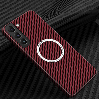Carbon Fiber Texture MagSafe Magnetic Phone Case, For Samsung Galaxy S25 5G, For Samsung Galaxy S25+ 5G, For Samsung Galaxy S25 Ultra 5G