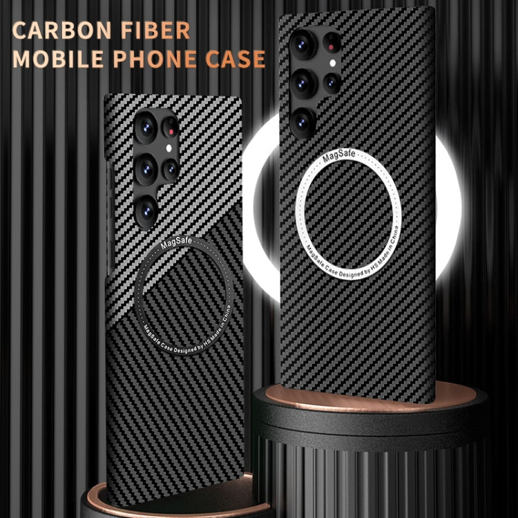 Carbon Fiber Texture MagSafe Magnetic Phone Case, For Samsung Galaxy S24 Ultra 5G, For Samsung Galaxy S24+ 5G, For Samsung Galaxy S24 5G