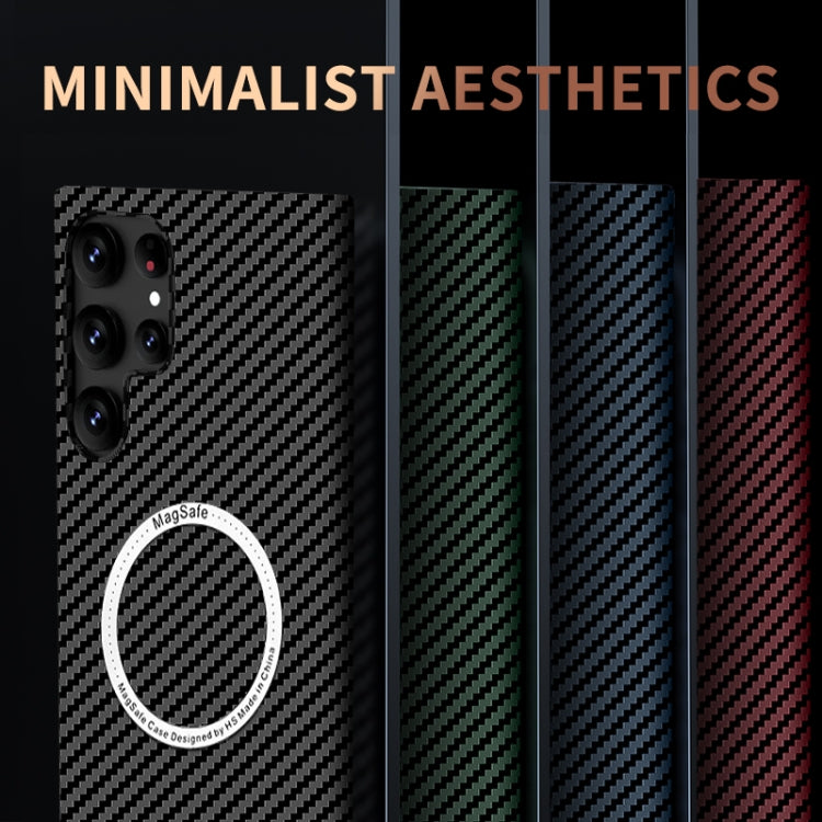 Carbon Fiber Texture MagSafe Magnetic Phone Case, For Samsung Galaxy S24 Ultra 5G, For Samsung Galaxy S24+ 5G, For Samsung Galaxy S24 5G