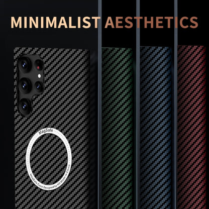 Carbon Fiber Texture MagSafe Magnetic Phone Case, For Samsung Galaxy S24 Ultra 5G, For Samsung Galaxy S24+ 5G, For Samsung Galaxy S24 5G