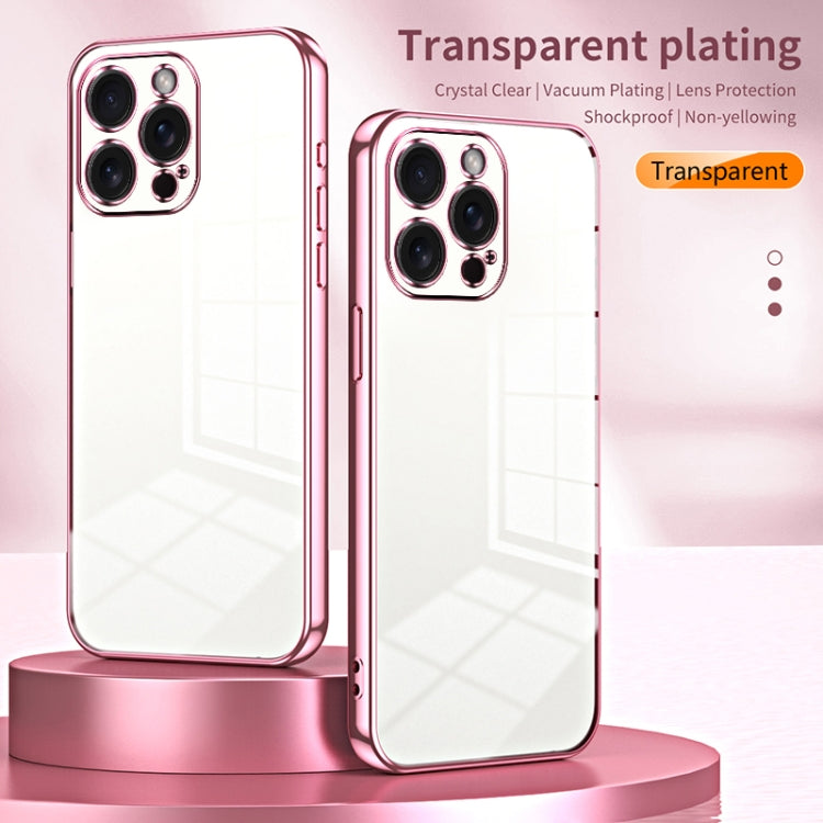 Transparent Plating Fine Hole Phone Case, For iPhone 15 Pro Max, For iPhone 15 Pro, For iPhone 15 Plus
