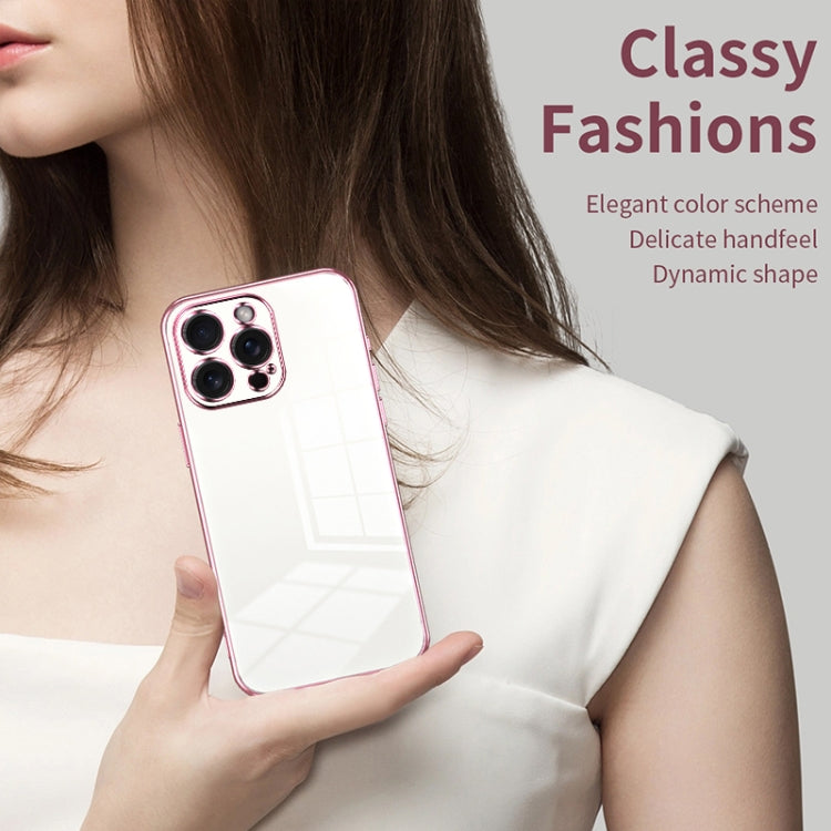 Transparent Plating Fine Hole Phone Case, For iPhone 15 Pro Max, For iPhone 15 Pro, For iPhone 15 Plus