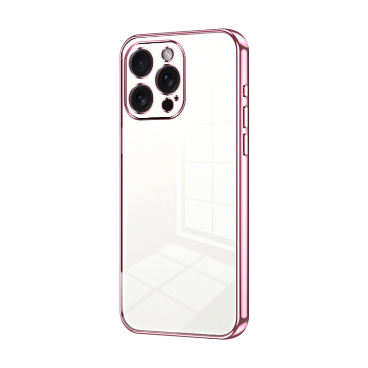 Transparent Plating Fine Hole Phone Case, For iPhone 15 Pro Max, For iPhone 15 Pro, For iPhone 15 Plus