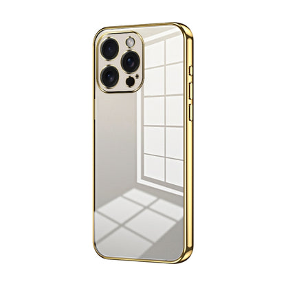 Transparent Plating Fine Hole Phone Case, For iPhone 15 Pro Max, For iPhone 15 Pro, For iPhone 15 Plus