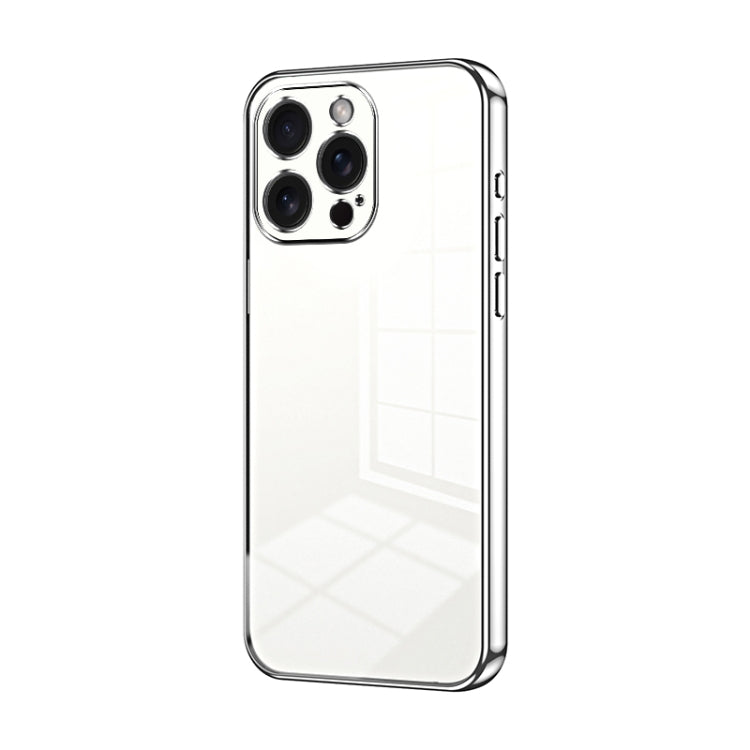 Transparent Plating Fine Hole Phone Case, For iPhone 15 Pro Max, For iPhone 15 Pro, For iPhone 15 Plus