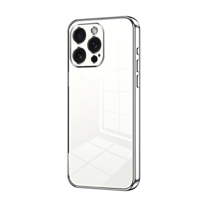 Transparent Plating Fine Hole Phone Case, For iPhone 15 Pro Max, For iPhone 15 Pro, For iPhone 15 Plus