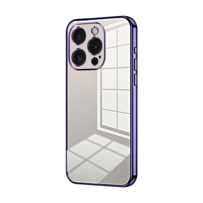 Transparent Plating Fine Hole Phone Case, For iPhone 15 Pro Max, For iPhone 15 Pro, For iPhone 15 Plus