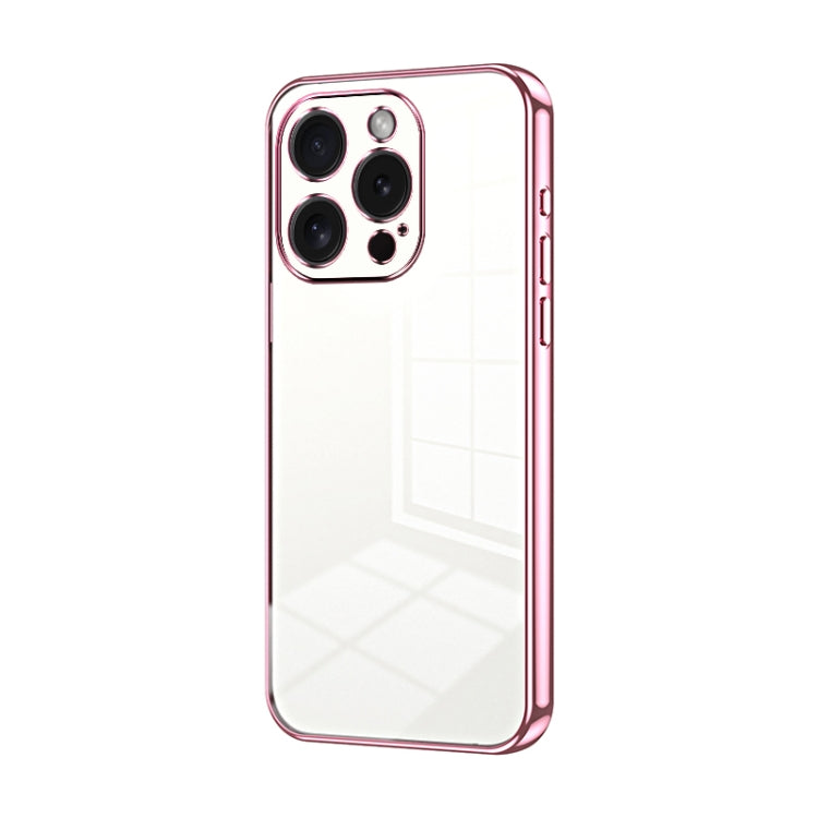 Transparent Plating Fine Hole Phone Case, For iPhone 15 Pro Max, For iPhone 15 Pro, For iPhone 15 Plus