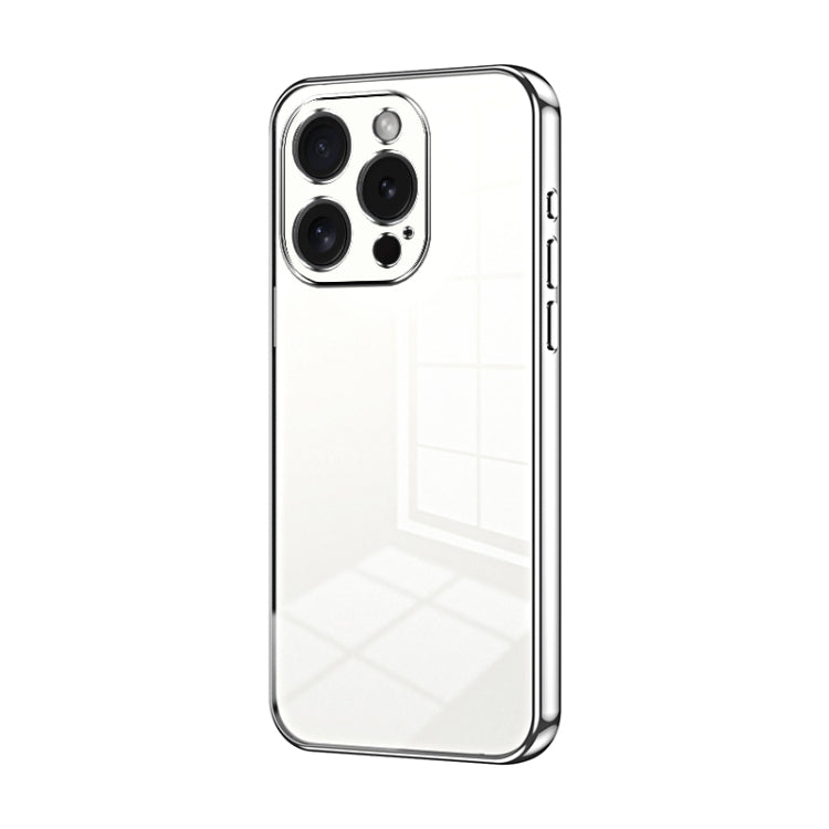 Transparent Plating Fine Hole Phone Case, For iPhone 15 Pro Max, For iPhone 15 Pro, For iPhone 15 Plus