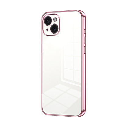 Transparent Plating Fine Hole Phone Case, For iPhone 15 Pro Max, For iPhone 15 Pro, For iPhone 15 Plus