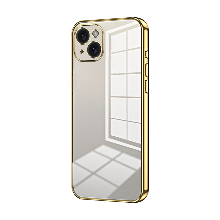 Transparent Plating Fine Hole Phone Case, For iPhone 15 Pro Max, For iPhone 15 Pro, For iPhone 15 Plus