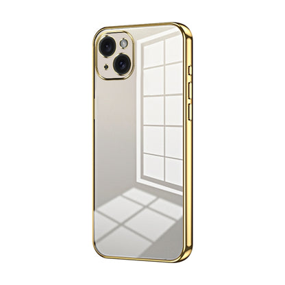 Transparent Plating Fine Hole Phone Case, For iPhone 15 Pro Max, For iPhone 15 Pro, For iPhone 15 Plus