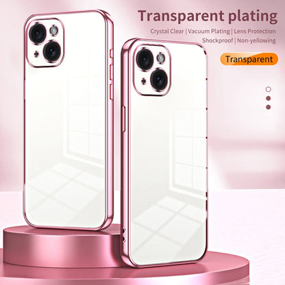 Transparent Plating Fine Hole Phone Case, For iPhone 15, For iPhone 14 Plus, For iPhone 14