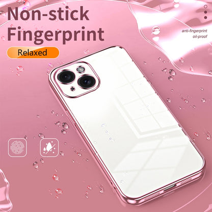 Transparent Plating Fine Hole Phone Case, For iPhone 15, For iPhone 14 Plus, For iPhone 14