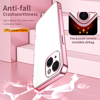 Transparent Plating Fine Hole Phone Case, For iPhone 15, For iPhone 14 Plus, For iPhone 14