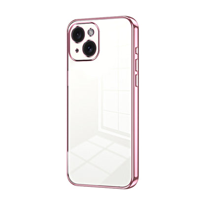 Transparent Plating Fine Hole Phone Case, For iPhone 15, For iPhone 14 Plus, For iPhone 14