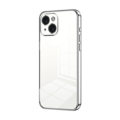 Transparent Plating Fine Hole Phone Case, For iPhone 15, For iPhone 14 Plus, For iPhone 14