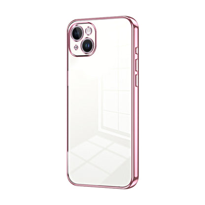 Transparent Plating Fine Hole Phone Case, For iPhone 15, For iPhone 14 Plus, For iPhone 14