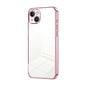 Transparent Plating Fine Hole Phone Case, For iPhone 15, For iPhone 14 Plus, For iPhone 14