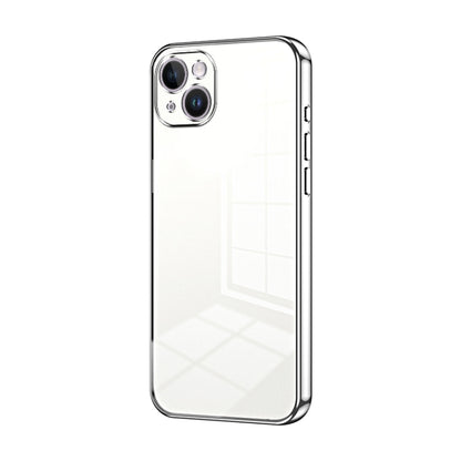 Transparent Plating Fine Hole Phone Case, For iPhone 15, For iPhone 14 Plus, For iPhone 14