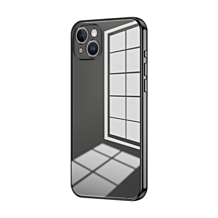 Transparent Plating Fine Hole Phone Case, For iPhone 15, For iPhone 14 Plus, For iPhone 14