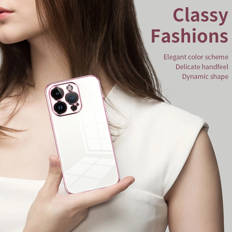 Transparent Plating Fine Hole Phone Case, For iPhone 14 Pro, For iPhone 14 Pro Max, For iPhone SE 2022 / 2020 / 8 / 7
