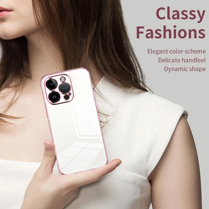 Transparent Plating Fine Hole Phone Case, For iPhone 14 Pro, For iPhone 14 Pro Max, For iPhone SE 2022 / 2020 / 8 / 7