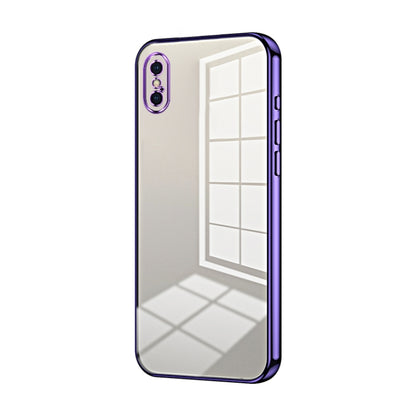 Transparent Plating Fine Hole Phone Case, For iPhone X / XS, For iPhone XR, For iPhone XS Max