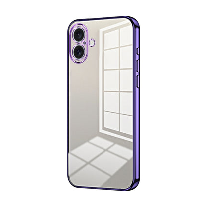 Transparent Plating Fine Hole Phone Case, For iPhone 16 Pro, For iPhone 16 Plus, For iPhone 16