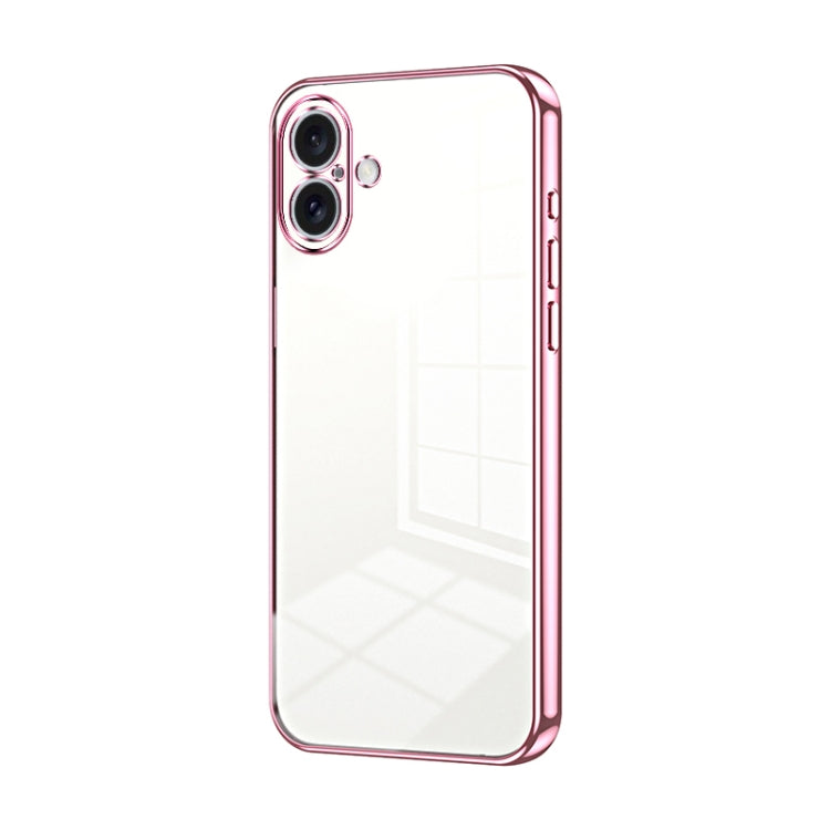 Transparent Plating Fine Hole Phone Case, For iPhone 16 Pro, For iPhone 16 Plus, For iPhone 16