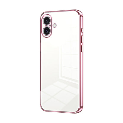 Transparent Plating Fine Hole Phone Case, For iPhone 16 Pro, For iPhone 16 Plus, For iPhone 16