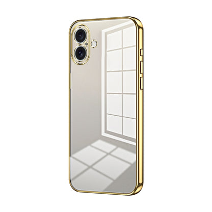 Transparent Plating Fine Hole Phone Case, For iPhone 16 Pro, For iPhone 16 Plus, For iPhone 16