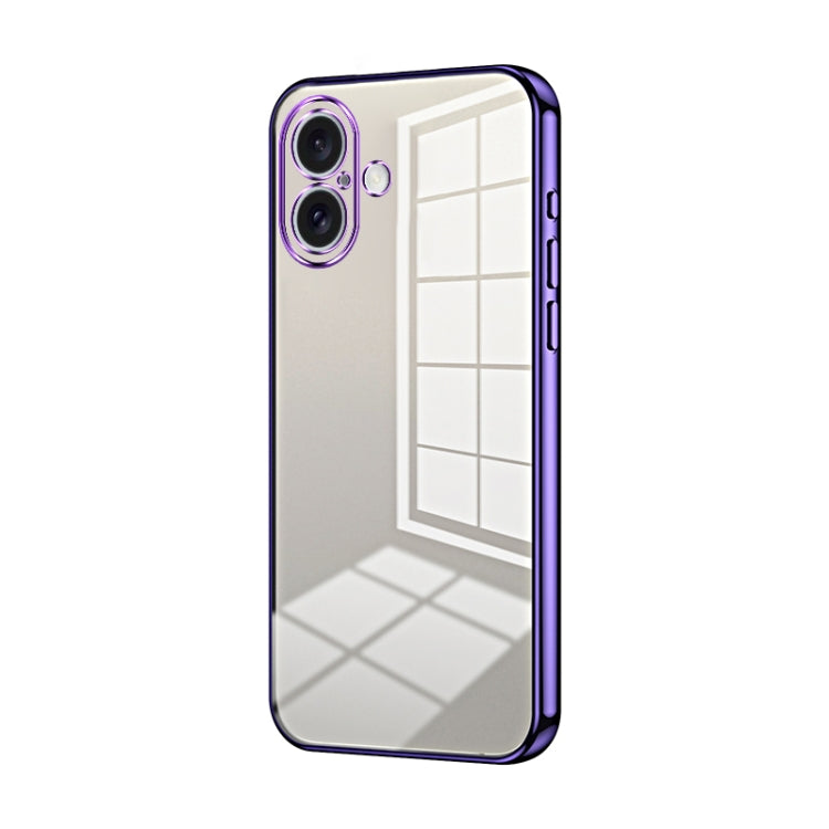 Transparent Plating Fine Hole Phone Case, For iPhone 16 Pro, For iPhone 16 Plus, For iPhone 16