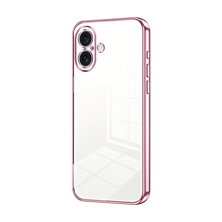 Transparent Plating Fine Hole Phone Case, For iPhone 16 Pro, For iPhone 16 Plus, For iPhone 16