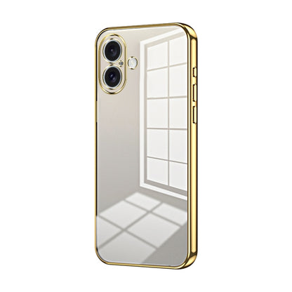 Transparent Plating Fine Hole Phone Case, For iPhone 16 Pro, For iPhone 16 Plus, For iPhone 16
