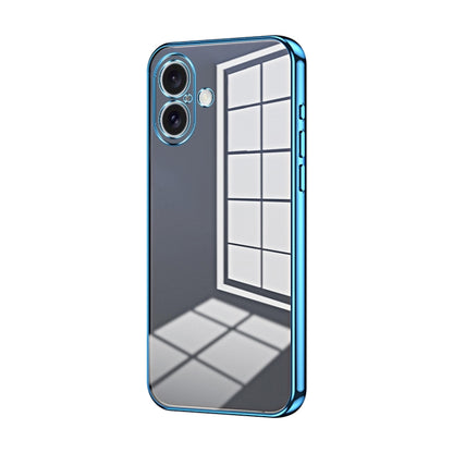 Transparent Plating Fine Hole Phone Case, For iPhone 16 Pro, For iPhone 16 Plus, For iPhone 16