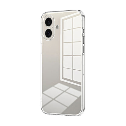 Transparent Plating Fine Hole Phone Case, For iPhone 16 Pro, For iPhone 16 Plus, For iPhone 16