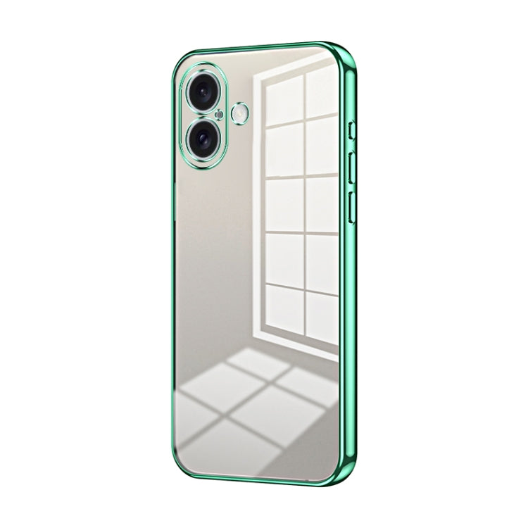 Transparent Plating Fine Hole Phone Case, For iPhone 16 Pro, For iPhone 16 Plus, For iPhone 16