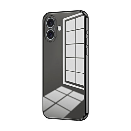 Transparent Plating Fine Hole Phone Case, For iPhone 16 Pro, For iPhone 16 Plus, For iPhone 16