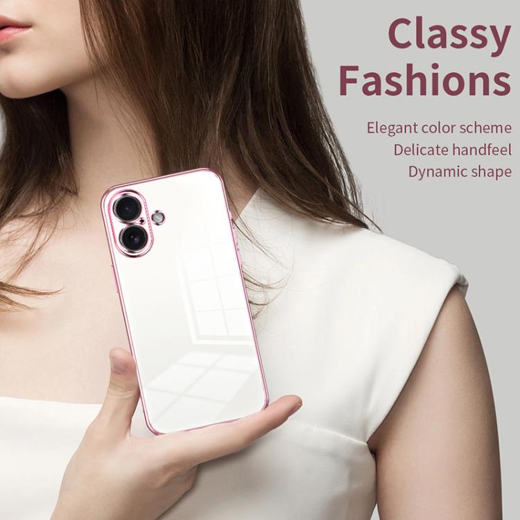 Transparent Plating Fine Hole Phone Case, For iPhone 17, For iPhone Air, For iPhone 16 Pro Max