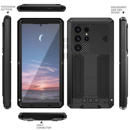 R-JUST Sliding Camera Life Waterproof Holder Phone Case, For Samsung Galaxy S25 Ultra 5G, For Samsung Galaxy S24 Ultra 5G, For Samsung Galaxy S24+ 5G, For Samsung Galaxy S24 5G