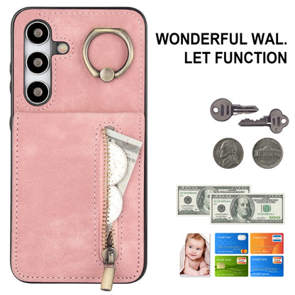 Retro Ring and Zipper RFID Card Slot Phone Case