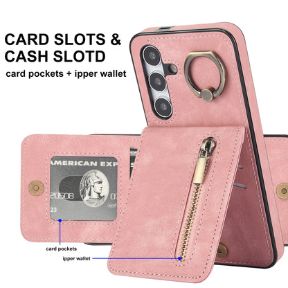 Retro Ring and Zipper RFID Card Slot Phone Case