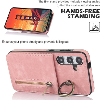 Retro Ring and Zipper RFID Card Slot Phone Case