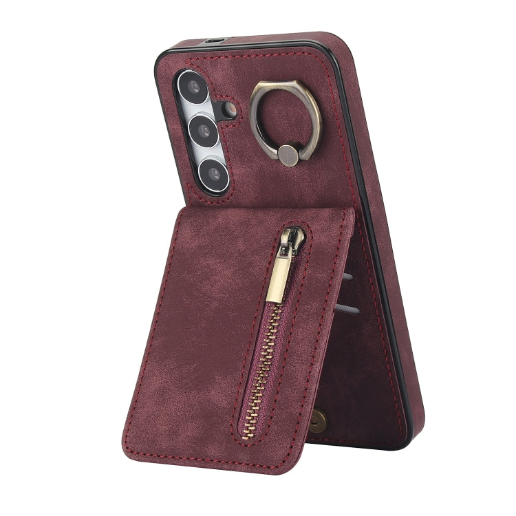 Retro Ring and Zipper RFID Card Slot Phone Case